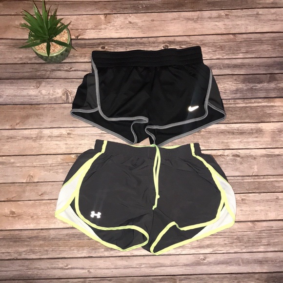 Two pairs of short Nike and Under Armour